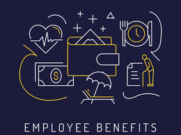 Various graphics summarizing employee benefits