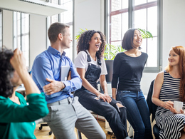 Group of people laughing